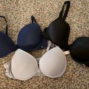 Women's Black, Blue, and White Bras